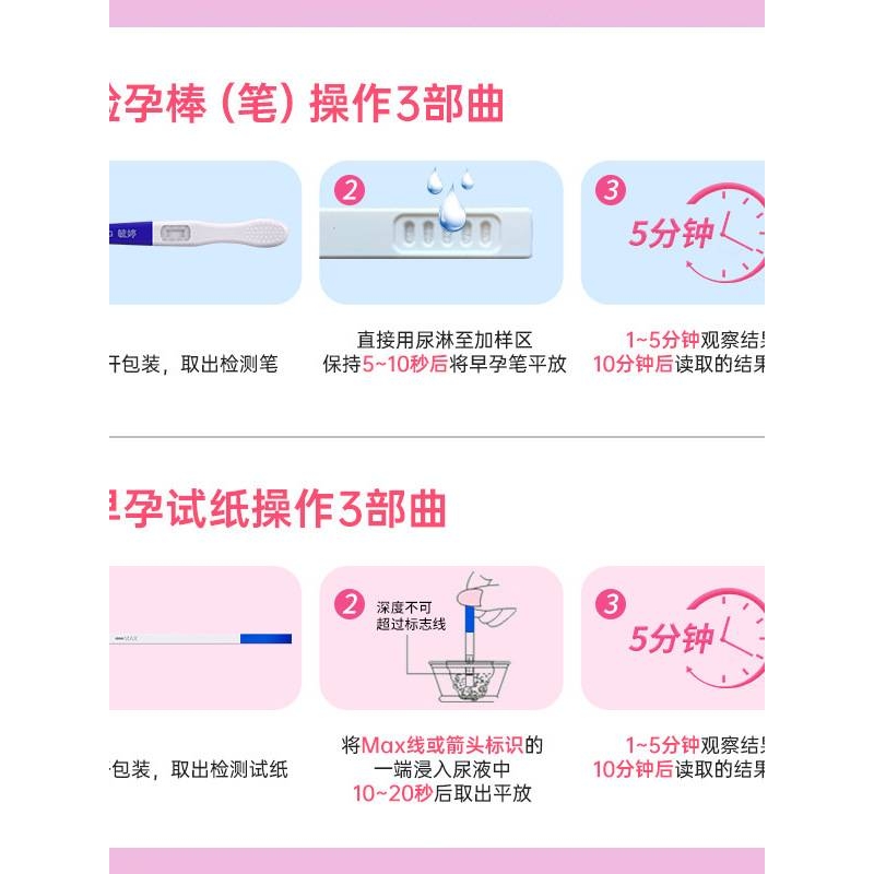 保密毓婷早早孕快速检测笔早孕笔YYB验孕棒备孕检测怀孕测孕笔棒 - 图1
