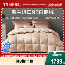 Roledown Duvet Autumn Winter New Polish Import 95 white goose down winter quilted by double bed Skin Warm Goose Down Quilt