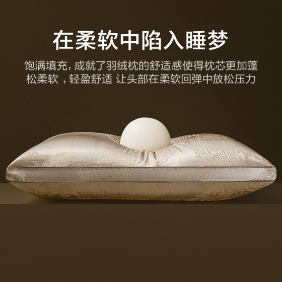 Luolai Home Textile Pillow Core Dormitory Bedroom Polish Imported Class A 95 White Goose Down Fiber Pillow Adult Single Pack