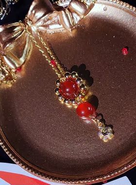 AeternusJewelry天然红玛瑙项链