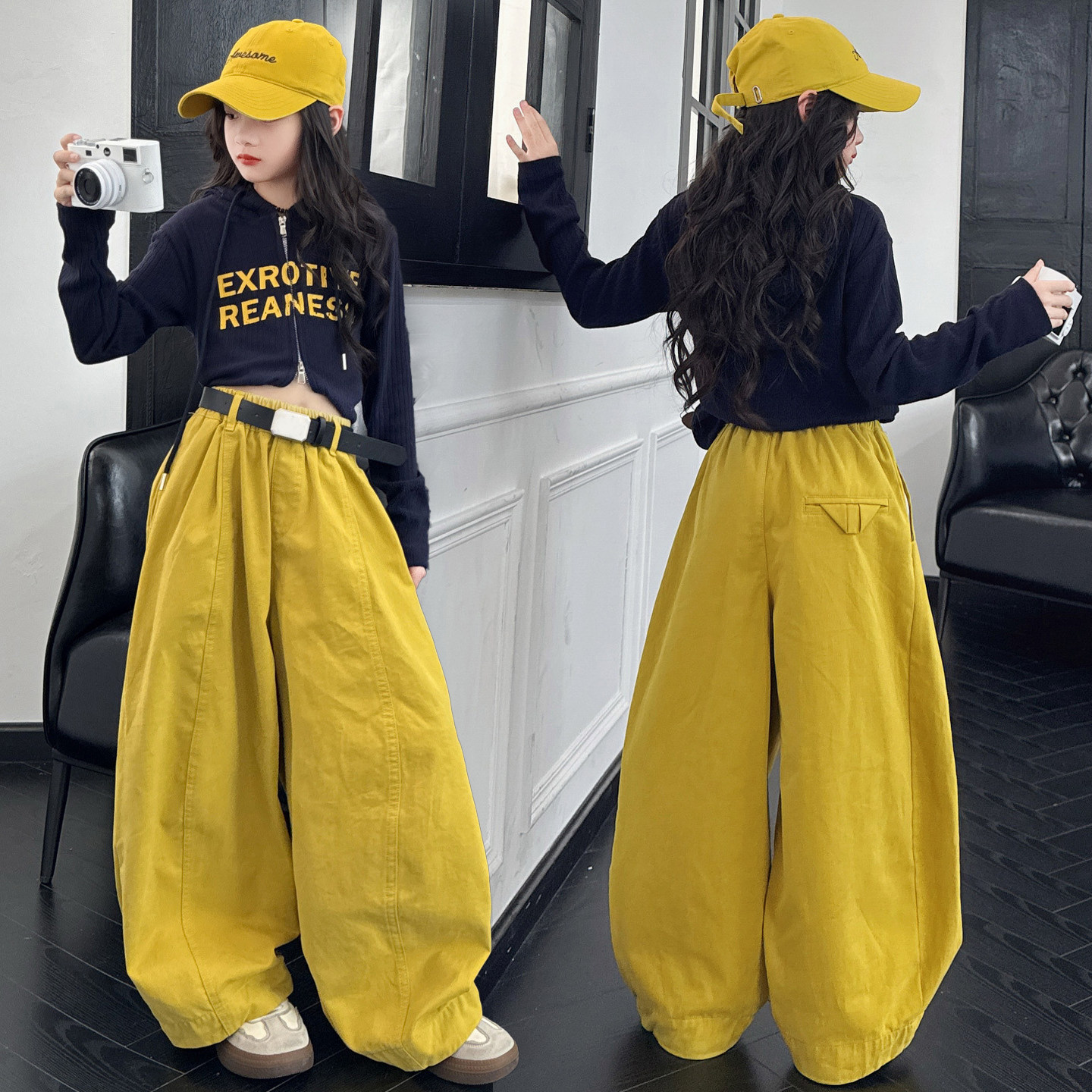 早秋中大童女童爵士舞纯棉练功服多巴胺拉链帽衫打底休闲萝卜裤潮,淘宝优惠券,粉丝福利购,淘宝优惠卷