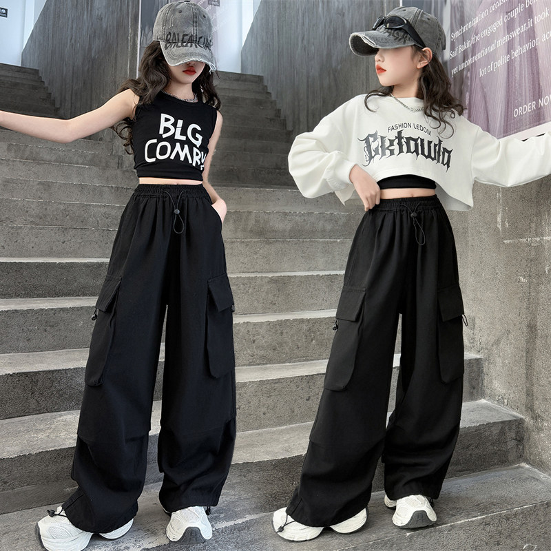 女童爵士舞服2026新款韩版长袖儿童运动街舞服宽松时尚炸街走秀服,淘宝优惠券,粉丝福利购,淘宝优惠卷