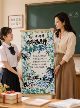 小学初高三毕业送老师卷轴情书