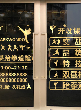 跆拳道武术经营项目教室文化墙贴