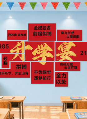 金榜题名升学宴酒店背景墙贴