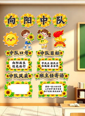 向阳中队角少先队励志标语墙贴