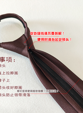 商务领带仅景拉链免打