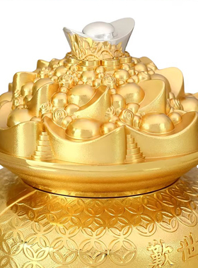 原装正品李居明九运常年吉祥物聚宝盆音乐盒摆件客厅卧室办公装饰