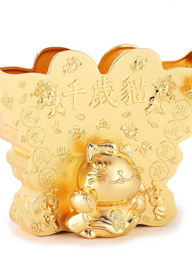 原装正品李居明九运常年吉祥物千岁招财猫摆件老人卧室床头摆设