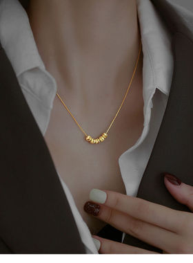 锁骨链女五福临门转运珠项链