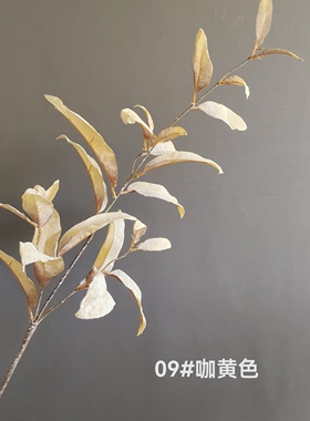 跨境家居装饰仿真桉树叶柠檬叶摆件背景假花婚礼装饰摄影道具