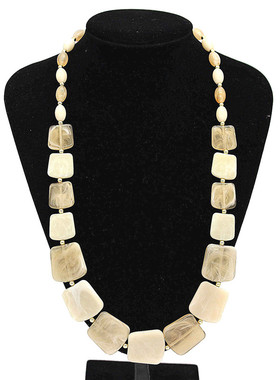 欧美风长款树脂几何方块女士项链