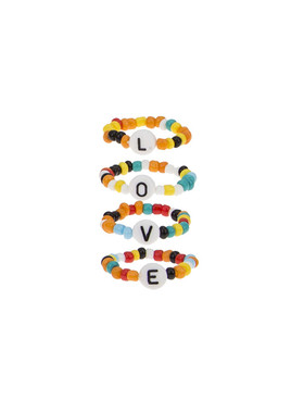 love饰品手工编织串珠森系食指环