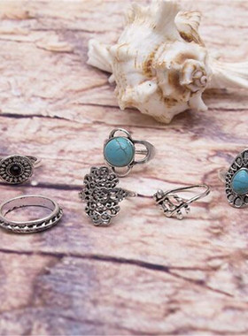 波西米亚风树叶雕刻戒指官网同款