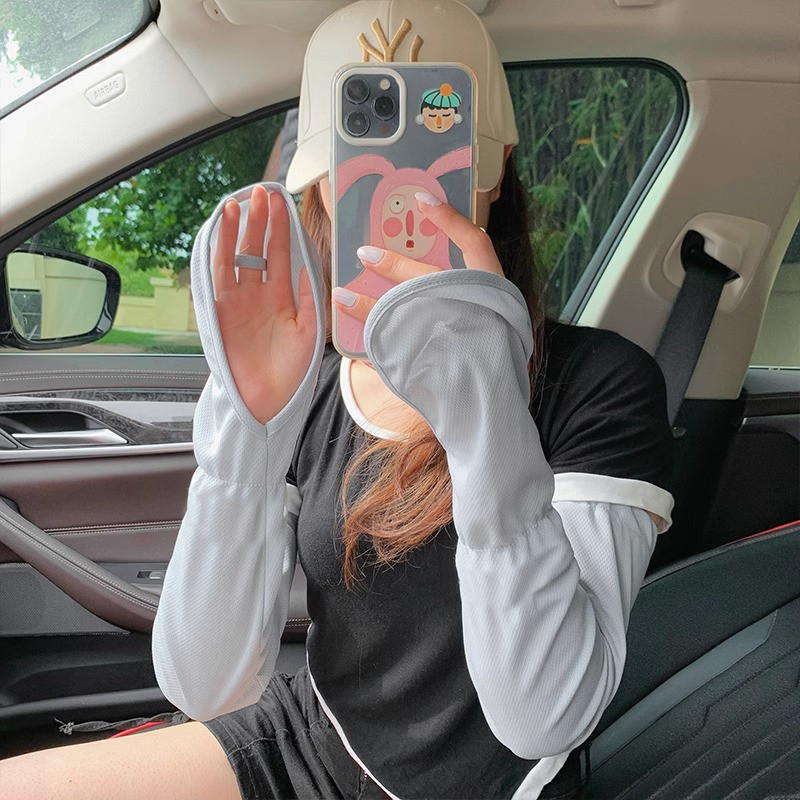 冰袖女款防晒手套夏季薄款防紫外线冰丝宽松套袖护臂开车骑行袖套,淘宝优惠券,粉丝福利购,淘宝优惠卷