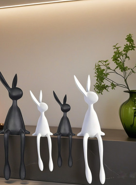 坐姿兔子玄关摆件客厅装饰电视柜