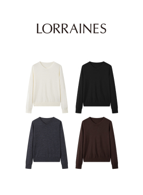 LORRAINES 精致生活-60支美丽诺羊毛桑蚕丝轻薄显瘦长袖针织打底
