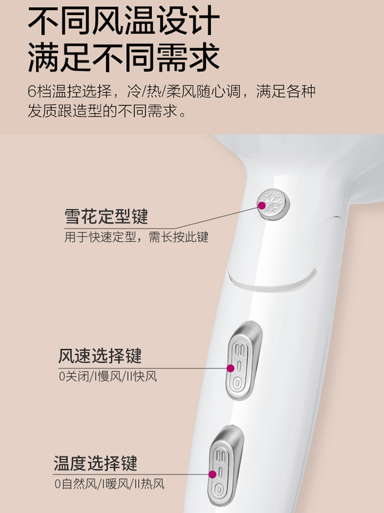 康夫电吹机家用大功子率恒温KF-5130负离风发风筒速干宿舍用发廊 - 图3