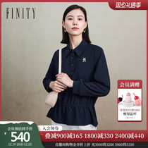 Finidi Brand Snow-spinning Jersey 2023 Fall New Minimalist Shirt Collar Fashion Design Sensation Commute Blouse Women