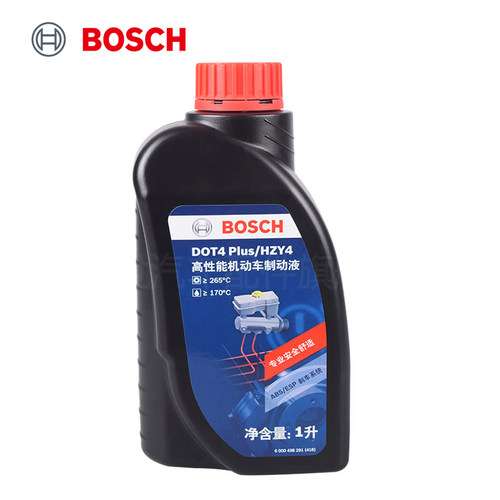 博世刹车油制动液DOT4PLUS离合器油原厂摩托机动电汽车升级款1L装 - 图0