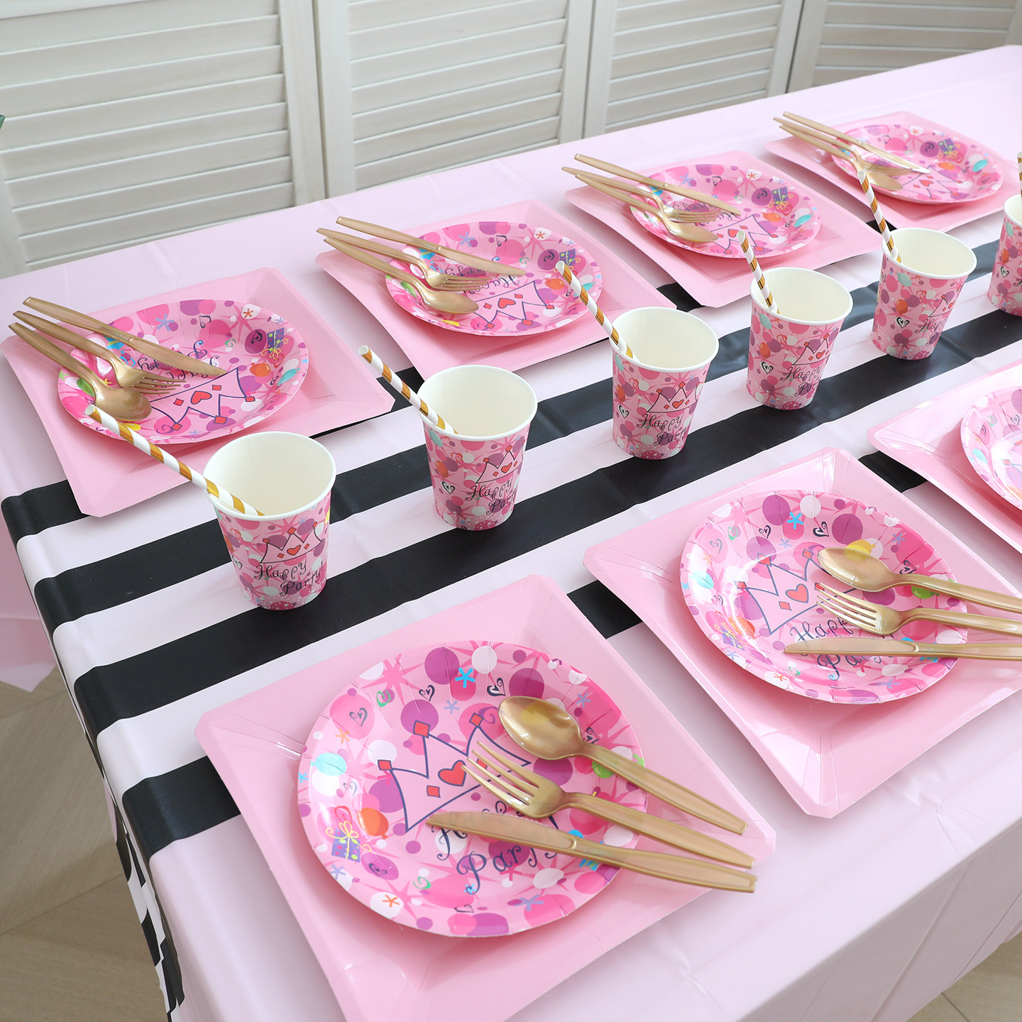 儿童生日一次性纸盘纸杯餐具加厚桌布派对甜品台装饰场景布置套装,淘宝优惠券,粉丝福利购,淘宝优惠卷