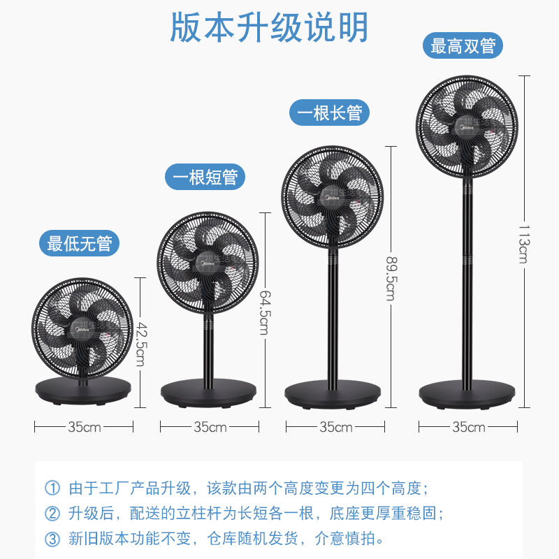 美的台式电风扇 家用14/16寸机械摇头落地扇轻音遥控台立两用台扇 - 图2