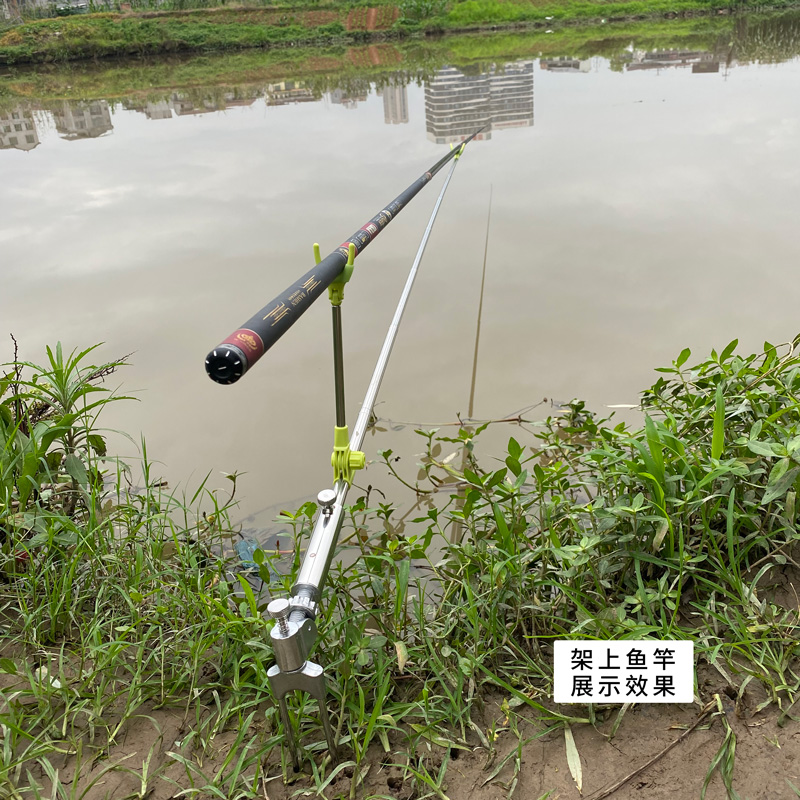 钓鱼撑杆架炮台地插鱼竿支架万向不锈钢鱼干枝架多功野钓手竿架杆 - 图1