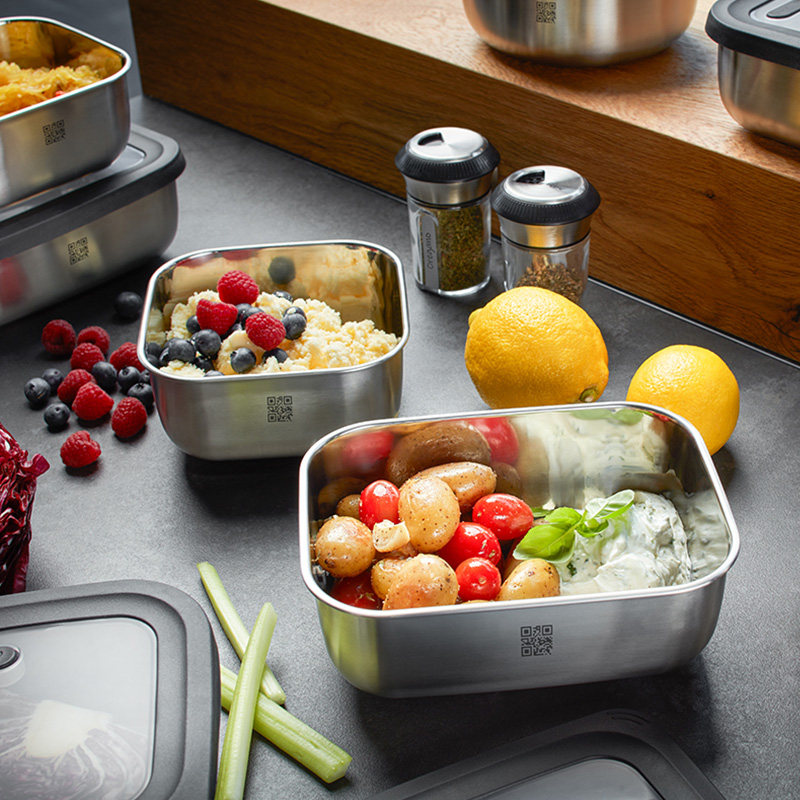 德国GEFU不锈钢保鲜盒密封盒收纳盒饭盒便当盒可微波炉加热,淘宝优惠券,粉丝福利购,淘宝优惠卷