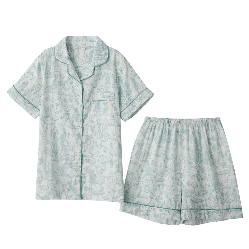 卡通睡衣女学生纯棉纱短袖短裤薄款日系可爱家居空调睡眠服可外穿,淘宝优惠券,粉丝福利购,淘宝优惠卷