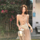Muzi Li's Lazy Style Linen Suit Casual Sleeveless Waist Top Small Waisted Wide Leg Pants Summer Women's Summer