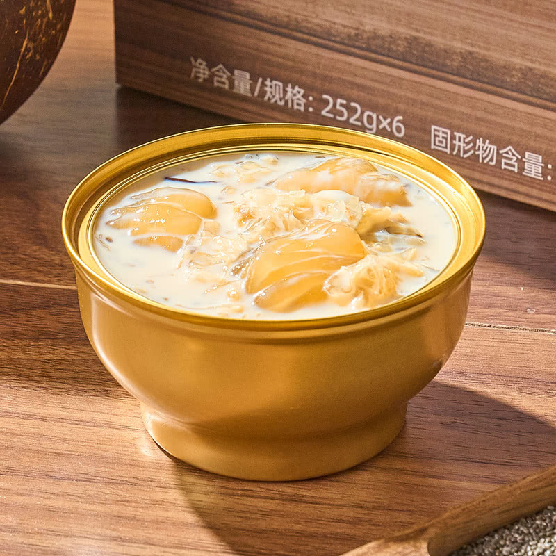 美如胶豆乳椰香野米花胶羹（252g*6碗）高蛋白速食代餐粥山姆代购 - 图0