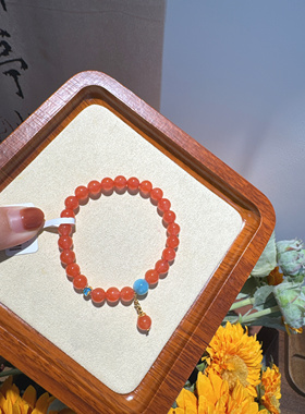 天然南红玛瑙手串女红色玉髓手链冰种本命年甜美转运水晶饰品