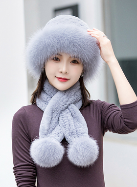 礼帽出游优雅女秋冬短檐獭兔毛