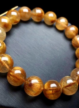 咖啡发手链天然水晶烟花发钛晶