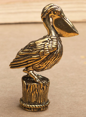 黄铜小摆件桌面手把件鹈鹕大嘴鸟
