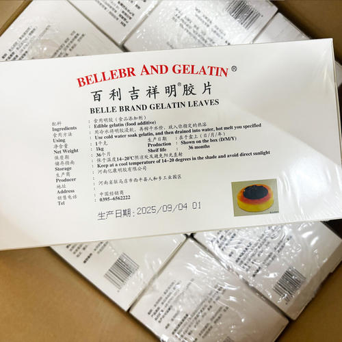 百利吉祥吉利丁片1kg凝胶片商用明胶食用鱼胶果冻布丁酪慕斯蛋糕 - 图3