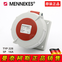 Spot Germany Original clothing MENNEKES Mannekos Industrial waterproof socket 5 Core 16A380V TYP:228A