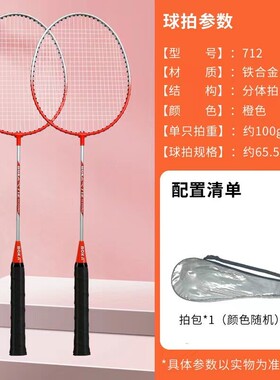 羽毛球拍铁合金成人学生耐打双拍初学套装