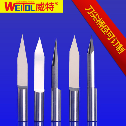 威特6mm平底尖刀钨钢雕刻刀木工锥度尖刀雕刻刀具雕刻机刀头盒装 - 图1