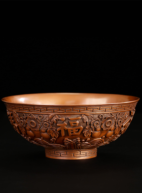 中式风紫铜家用客厅玄关五福临门