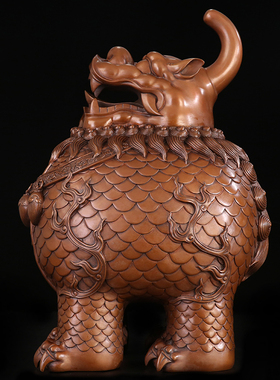 紫铜天禄貔貅开业送礼玄关摆件