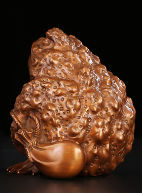 匠泽铜魂紫铜悠然蟾蜍茶宠摆件