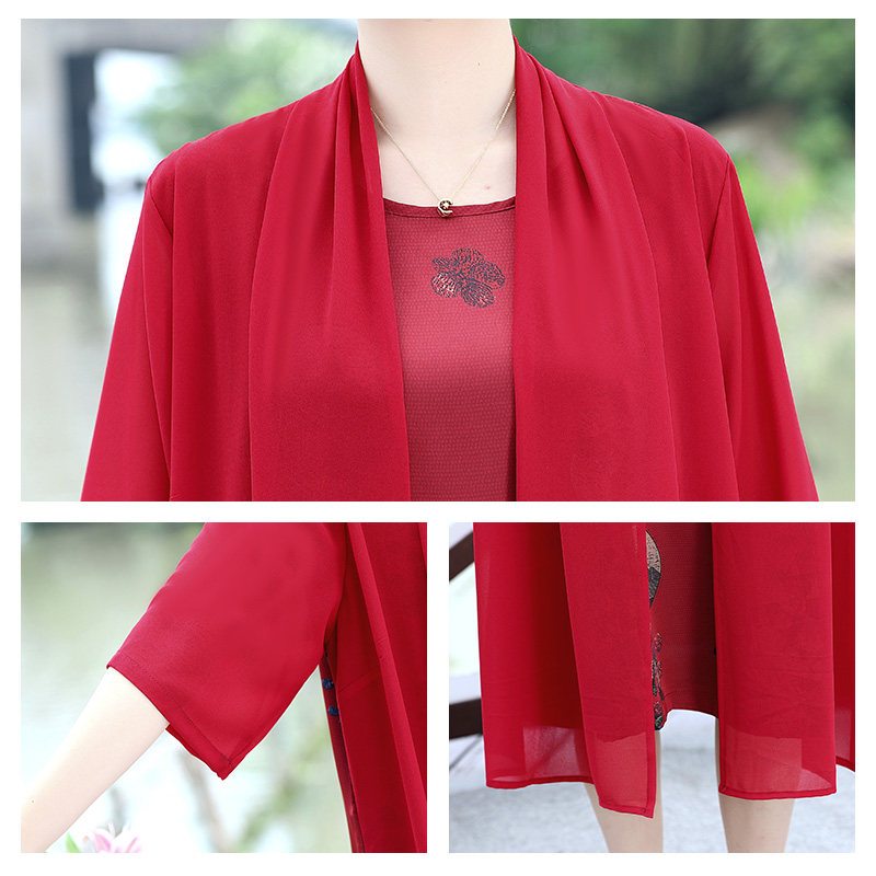 胖妈妈夏装200斤香云纱连衣裙子 宝颂服饰中老年女装