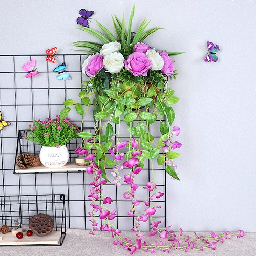 Симуляция цветочная стена висит декоративный набор цветов поддельная цветочная роза лилия висящая стена цветочная стена поддельная виноградная лоза Моделирование виноградная лоза