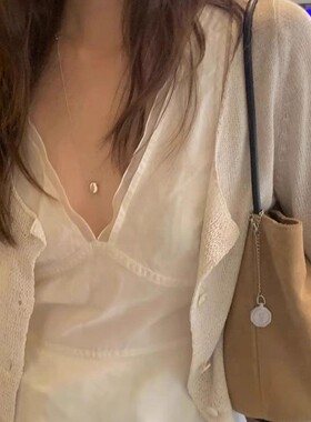自制韩代同款pinaf通体S925纯银全秀林同款水滴项链长款毛衣链女