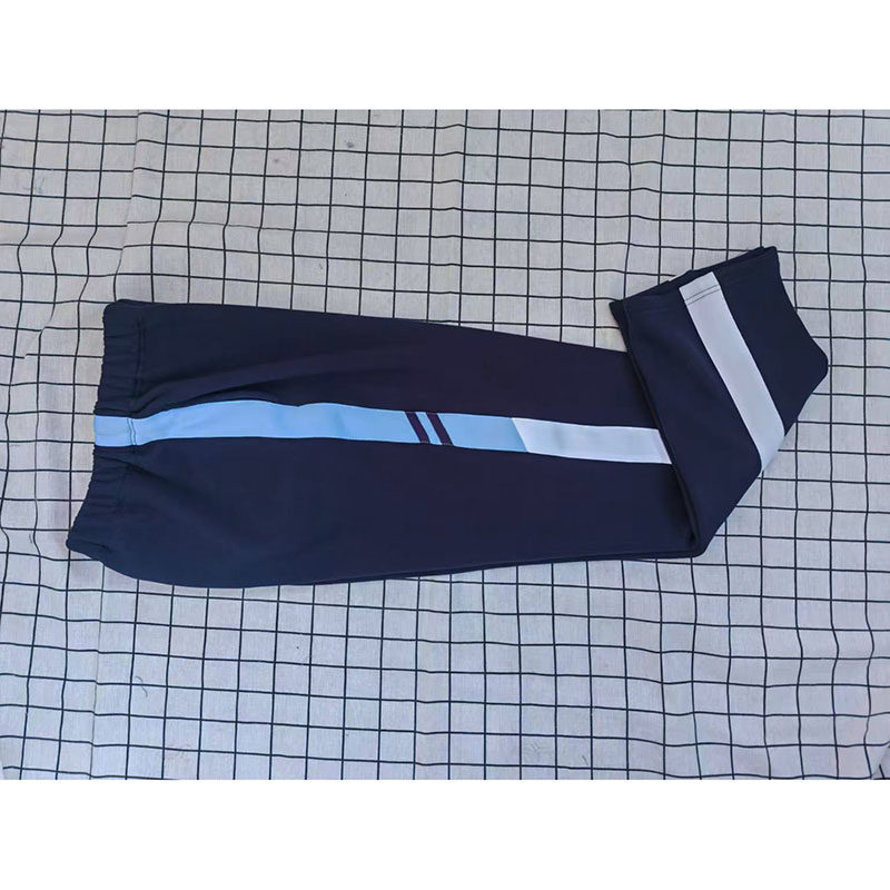 藏蓝宽天蓝斜拼两条藏蓝条斜拼宽白条学生加绒运动校服裤子26中,淘宝优惠券,粉丝福利购,淘宝优惠卷