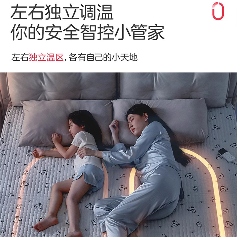彩虹电热毯双人双控家用加厚单人电褥子高端调温智能安全双温加大,淘宝优惠券,粉丝福利购,淘宝优惠卷