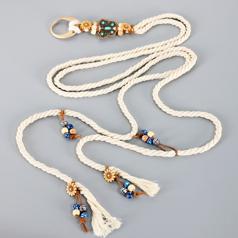 民族风编织腰带女配裙子复古百搭棉绳装饰腰链汉服收腰绳子配饰潮,淘宝优惠券,粉丝福利购,淘宝优惠卷