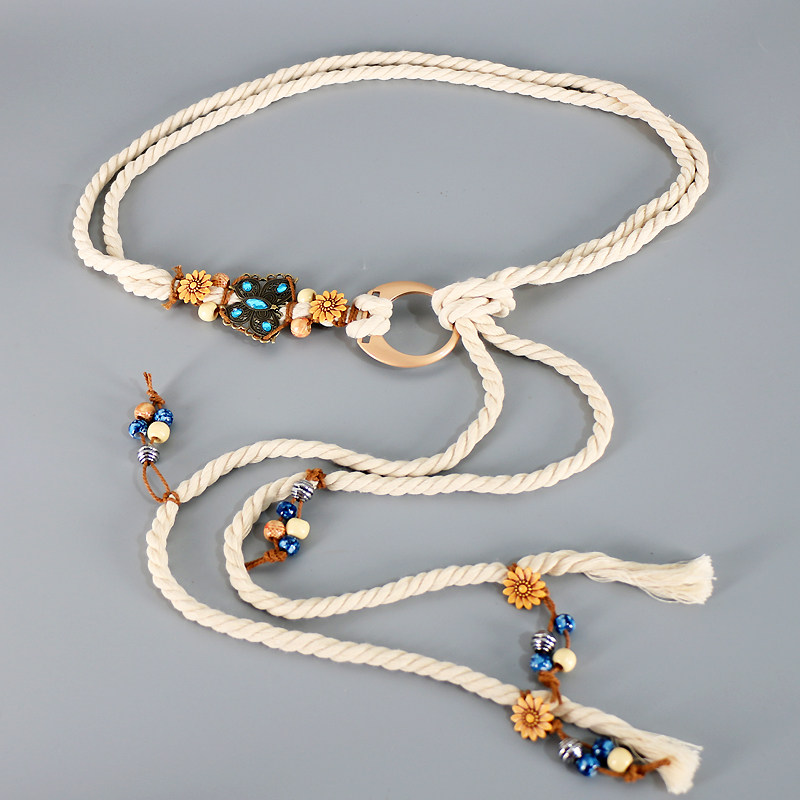 民族风编织腰带女配裙子复古百搭棉绳装饰腰链汉服收腰绳子配饰潮,淘宝优惠券,粉丝福利购,淘宝优惠卷