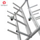 Barbell rack with removable Olympic bar to store fitness equipment